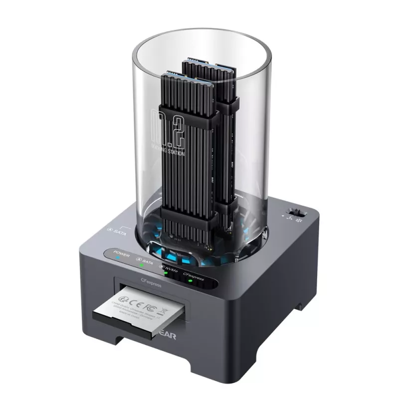 GrauGear G-M2DK-CR-10G M.2 NVMe/NGFF a CFexpress dokovacia stanica USB Type-C 10 Gbit/s sivá