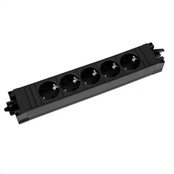 BACHMANN STEP BASE 5x ochranná kontaktná zásuvková lišta, čierna (906.18821)