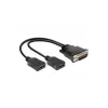 Video kábel adaptér DeLOCK 65280 0,25 m DMS 2 x HDMI čierny