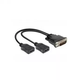 Video kábel adaptér DeLOCK 65280 0,25 m DMS 2 x HDMI čierny