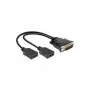 Video kábel adaptér DeLOCK 65280 0,25 m DMS 2 x HDMI čierny