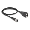 DeLOCK adaptérový kábel M12 D-kódovaný 4-pólový konektor samec na RJ45 konektor samica 50 cm