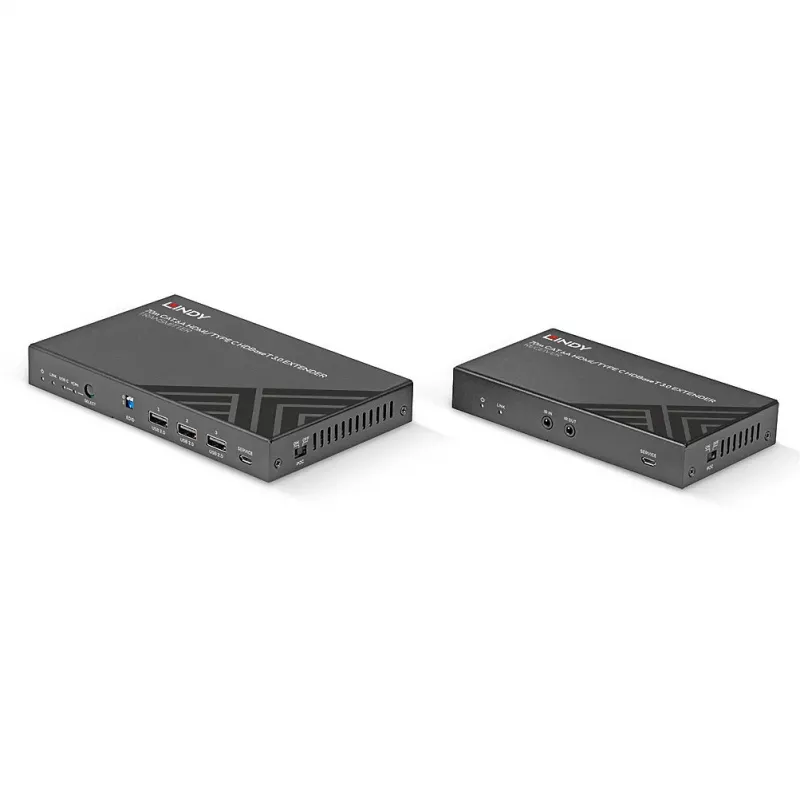 Lindy 70m Cat.6A HDMI 4K60 a Type C HDBaseT 3.0 KVM extender