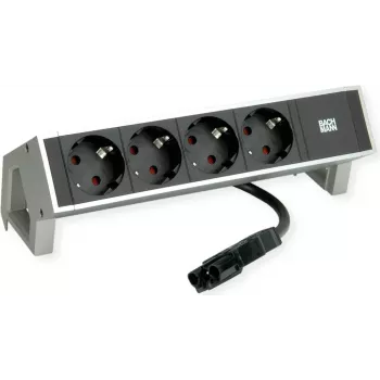 Stolový zásuvkový modul Bachmann DESK 2 — 4x zásuvka, biela