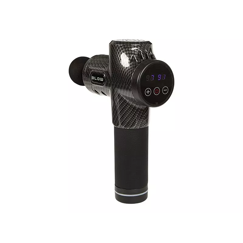 BLOW Wave 4000 44-340# masážna pištoľ, 30 rýchlostí, 10 nadstavcov, 100 W, dotykový LCD displej, USB-C, čierna