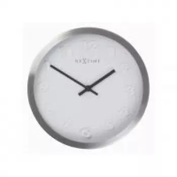 NeXtime nástenné hodiny 2991ar Paniki Number, Ø34 cm, biela