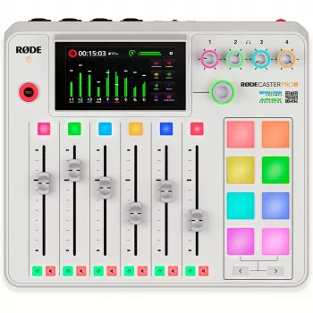 Audio rozhranie Rode RodeCaster Pro II biela — viackanálová USB nahrávacia konzola