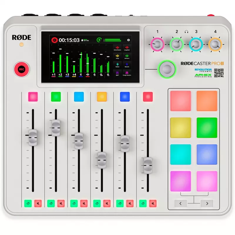 Audio rozhranie Rode RodeCaster Pro II biela — viackanálová USB nahrávacia konzola