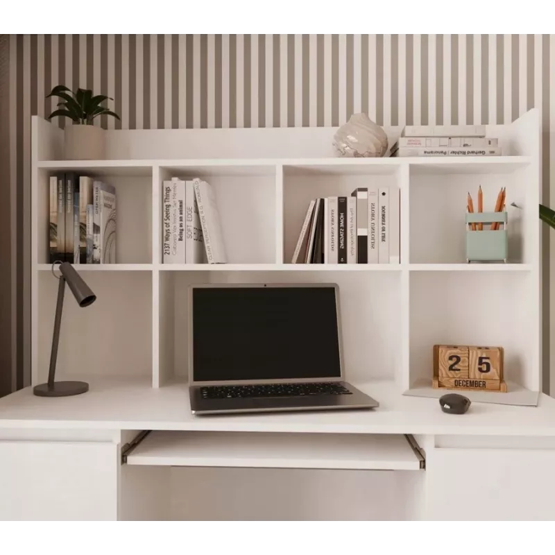 KUBA písací stôl set + Extension Piece, biely