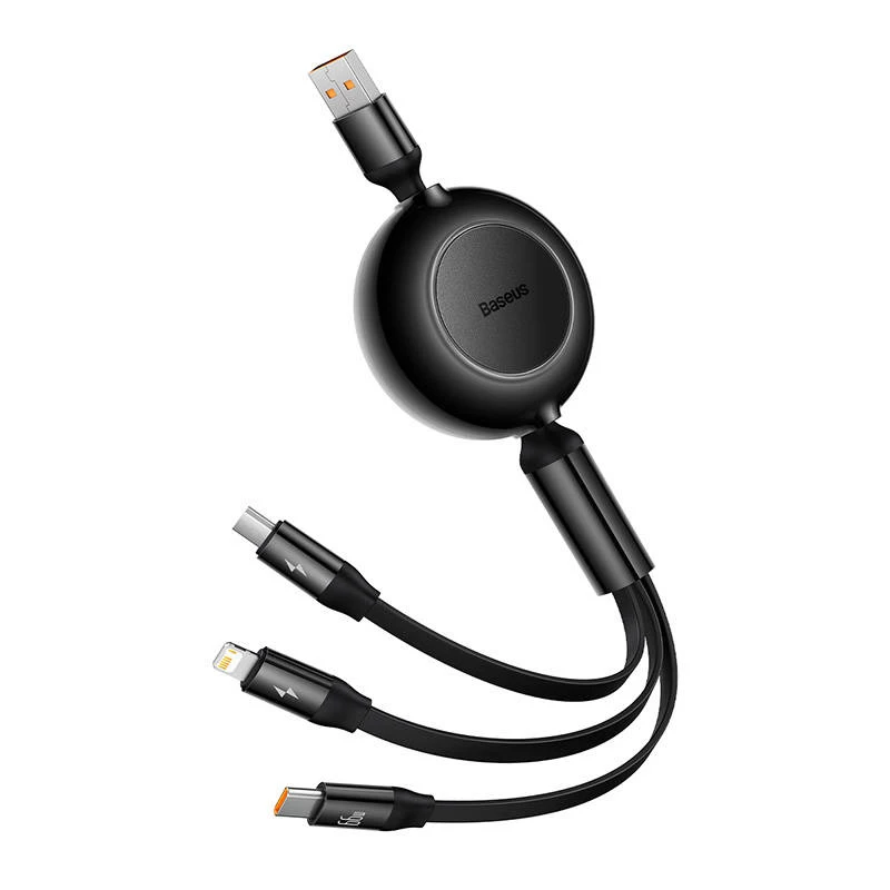 Baseus CAMJ010101 Bright Mirror 2 Series kábel USB 3v1, 66 W, 1 m, čierny