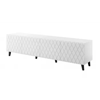 TV skriňa cama meble ASTI 200×42×52 cm biela matná