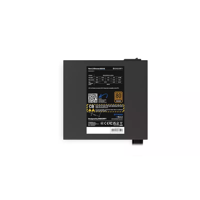 ENDORFY Vero L5 Bronze 600W napájací zdroj 24-pin ATX ATX čierny