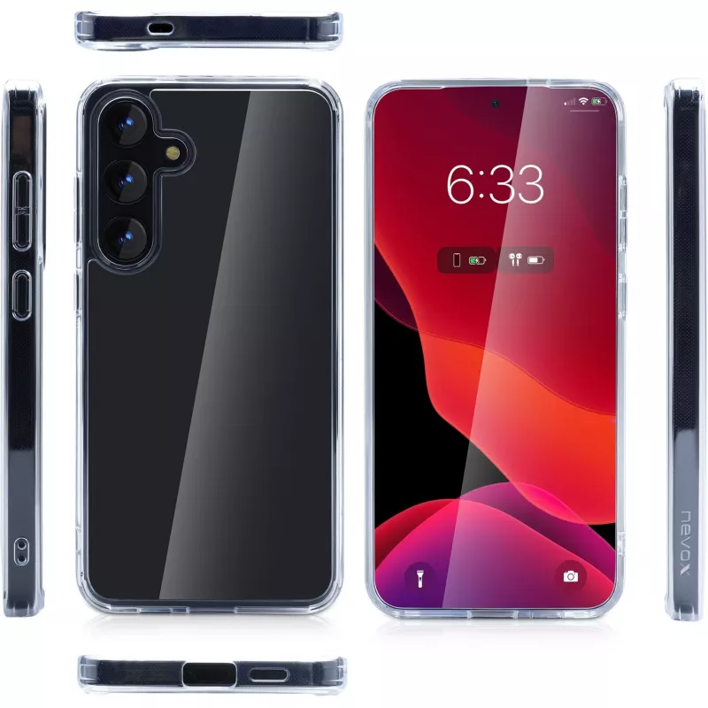 nevox StyleShell SHOCKFlex 2463 kryt pre Samsung Galaxy S25+, polykarbonát/TPU, priehľadný