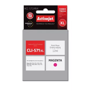 Activejet ACC-571MNX atrament (náhrada za Canon CLI-571XLM; Supreme; 12 ml; purpurová)