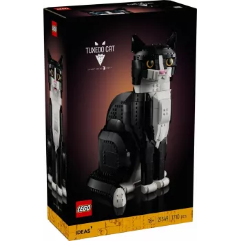 LEGO sada Ideas 21349 Tuxedo Cat stavebnica — zberateľský model z kociek, vystavovací kus