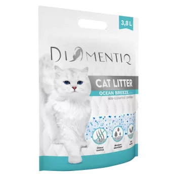Hrudkujúca podstielka DIAMENTIQ Diamentiq Ocean Breeze 3,8 l — silikónový granulát, 1,5 kg, antibakteriálna, bezprašná