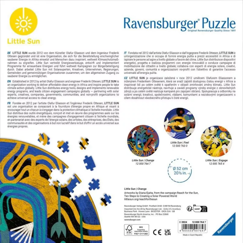 Farebné puzzle Ravensburger Little Sun - Change, 500 dielikov, model 12000764