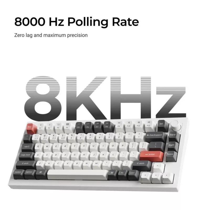 Mechanická klávesnica Keychron Q1 Ultra 8K — 75% formát, USB + RF bezdrôtová + Bluetooth, RGB LED, čierna