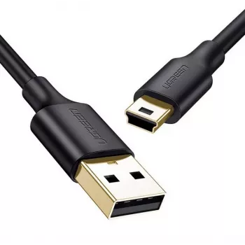 USB kábel UGREEN US132 Mini-USB 1 m — čierny, 480 Mbit/s, rýchle nabíjanie