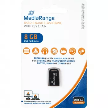 MediaRange Nano - USB flash disk - 8 GB - USB2.0 - čierny (MR920)