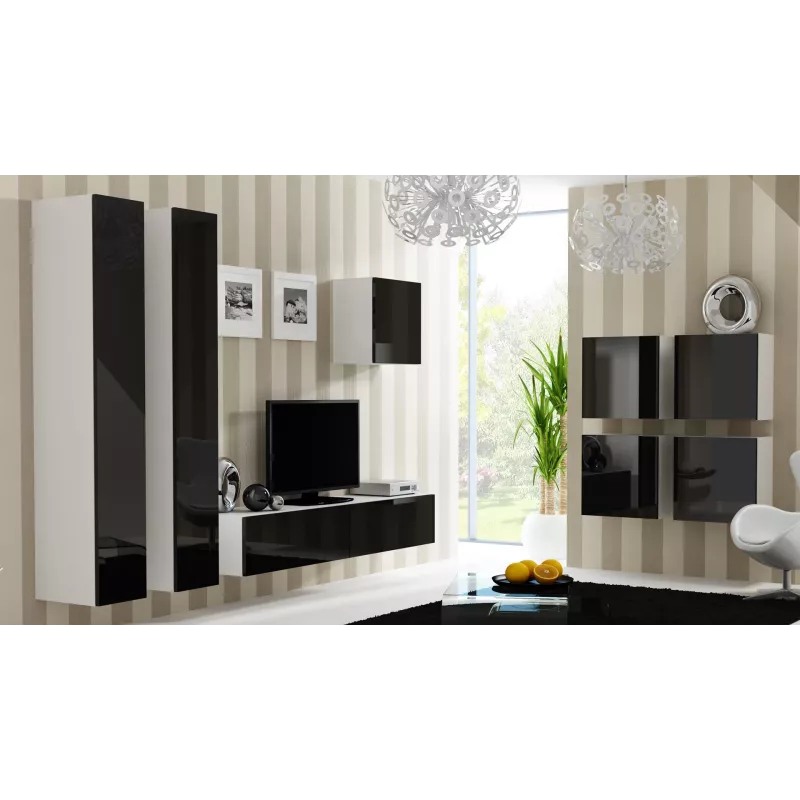 Cama Square skriňa VIGO 50/50/30 biela/čierna lesk