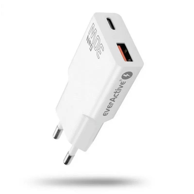 Univerzálna USB nástenná nabíjačka everActive SC-380Q Super slim QC 3.0 – Quick Charge 3.0, kompaktný dizajn