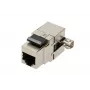 Keystone konektor samica Extralink CAT6 STP RJ45, konektor samica, oceľová farba, 1 kus