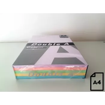 Farebný papier Double A, 80 g, A4, 500 listov, Rainbow 3, 5 farieb