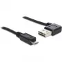 Delock Easy - USB kábel - USB (M) zalomený vľavo/vpravo, obojstranný na Micro-USB Type B (M) rovný - USB2.0 - 50 cm - čierny (85163)