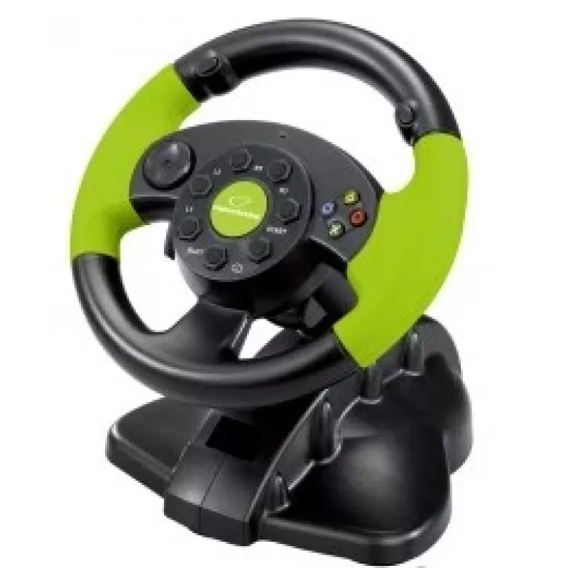 Esperanza EG104 High Octane volant s pedálmi, PC/PS3/Xbox 360, čierno-zelený