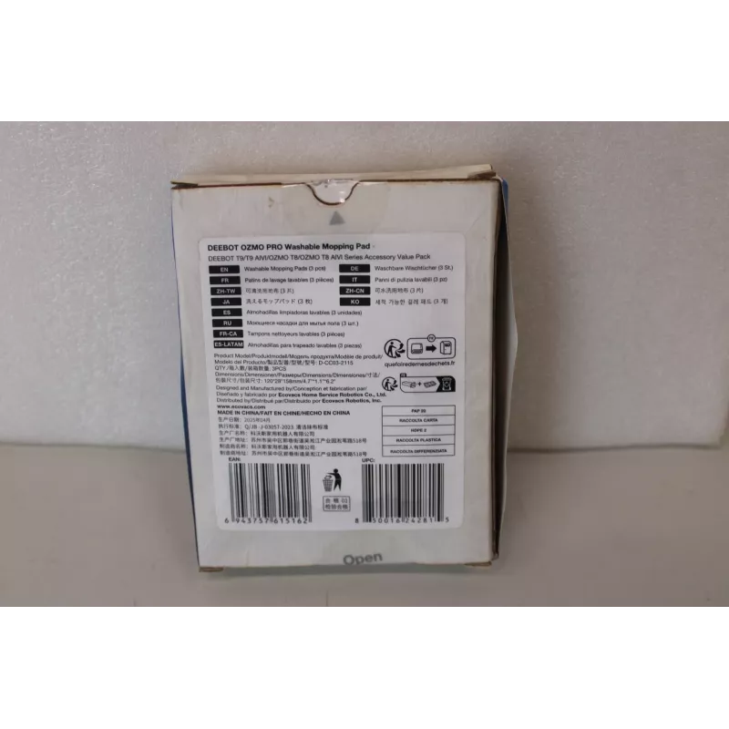 Ecovacs D-CC03-2115SO umývateľné mopovacie podložky, 3 kusy, poškodený obal