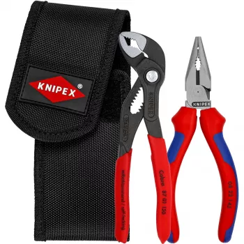 Mini sada klieští, v puzdre na opasok, sada klieští červená/čierna, 2-dielna