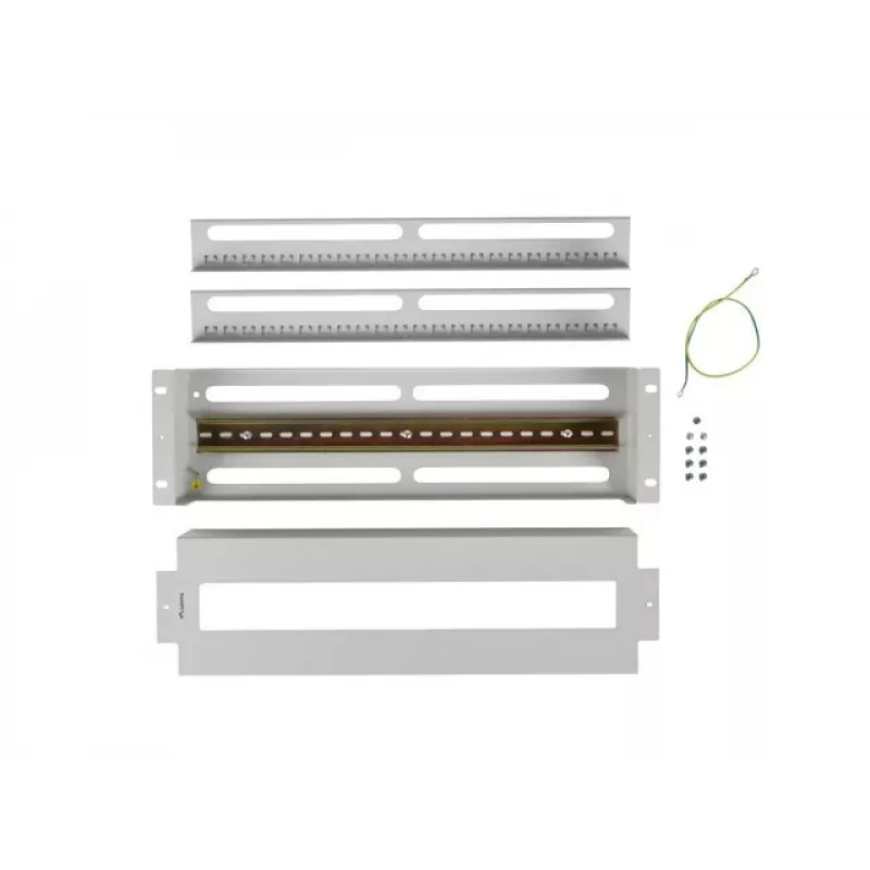 Lanberg AK-VDP103-S 19-palcový 3U panel na rozvod napätia s lištou DIN TS-35, sivý