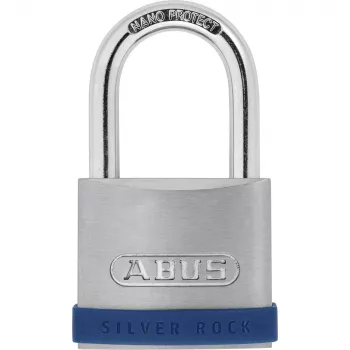 Klasická visiaca zámka ABUS Silver Rock 5 kľúčová zámka modrá strieborná