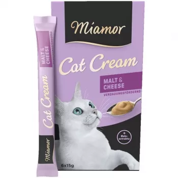 MIAMOR mačacia krém slad a syr – maškrta pre mačky – 6x15 g