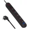Predlžovacia zásuvka MACLEAN MCE395 B — 5 zásuviek, 3×USB, 110–240V AC, 2,1A USB, 2500W, 1,5 m kábel, čierna