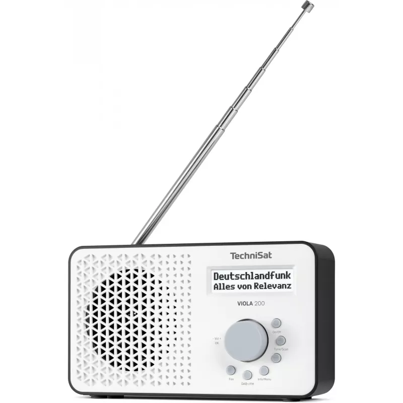 TechniSat VIOLA 200 digitálne rádio s budíkom DAB+, biela/čierna