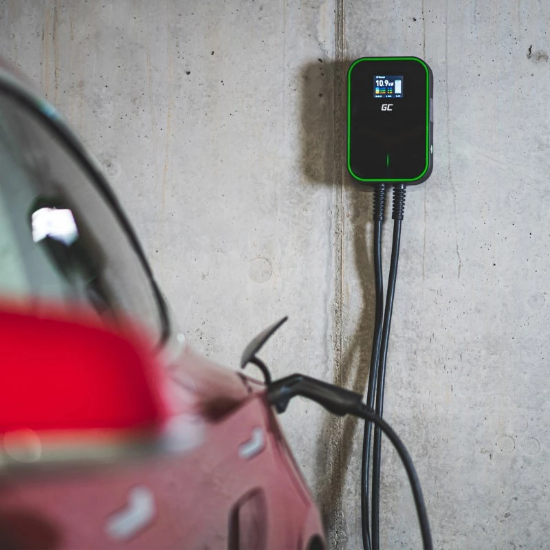 Nabíjacia stanica pre elektrické vozidlá Green Cell EV14 22 kW Čierna Hliník Nástenná