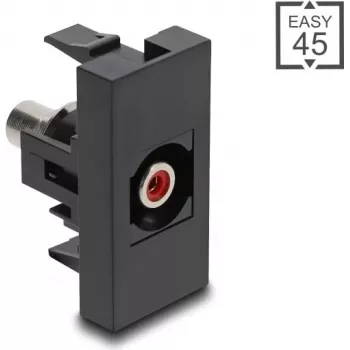 DeLOCK Easy 45 zásuvkový modul 2 x RCA čierny červený konektor samica