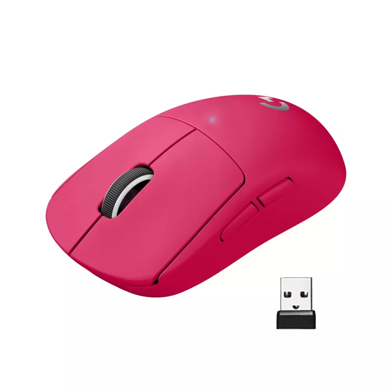Logitech PRO X SUPERLIGHT bezdrôtová myš magenta myš (910-005957)