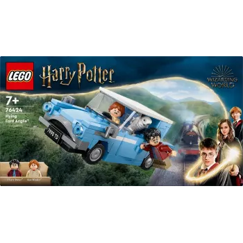 LEGO Harry Potter lietajúce auto Ford Anglia hračka pre deti od 7 rokov, chlapcov a dievčatá, stavebný model s minifigúrkou Ron Weasley a Hedviga