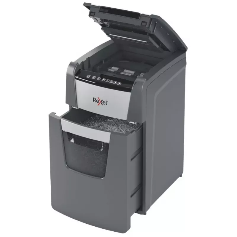 Rexel Optimum AutoFeed+ 130M skartovač papiera, mikrorez 2 x 15 mm, P-5, 130 listov, kôš 44 l