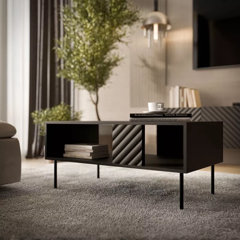 Konferenčný stolík Cama Meble LUCCA 1000×550×460 mm obdĺžnikový čierny