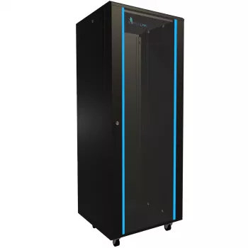 Voľne stojaci rack Extralink Rackmount rozvádzač 32U 600x600 čierna