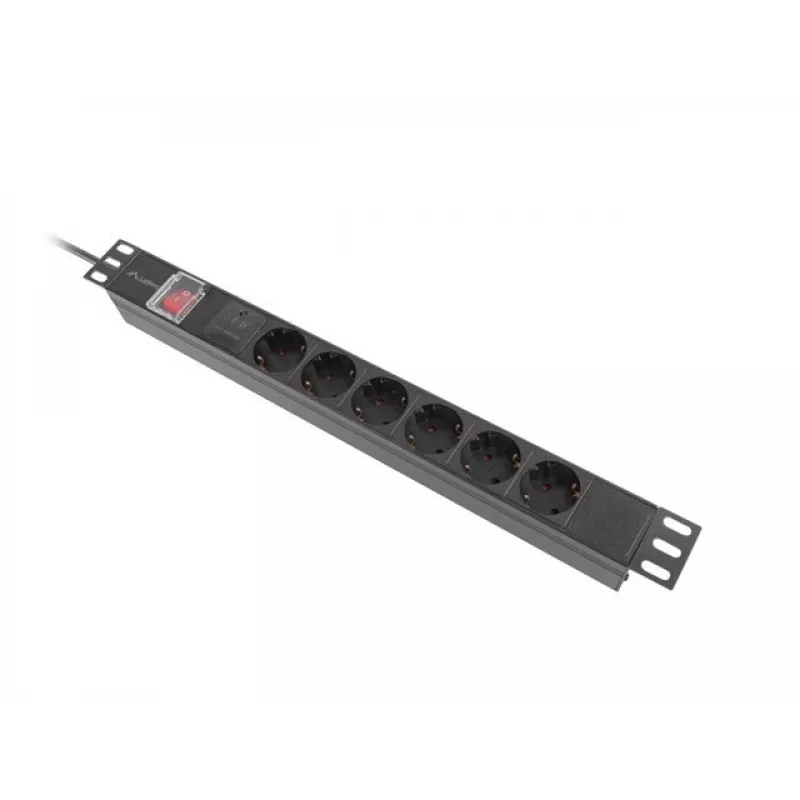 Lanberg PDU-05F-0200-BK jednotka rozvodu napájania (PDU) 5 AC výstupov 1U čierna