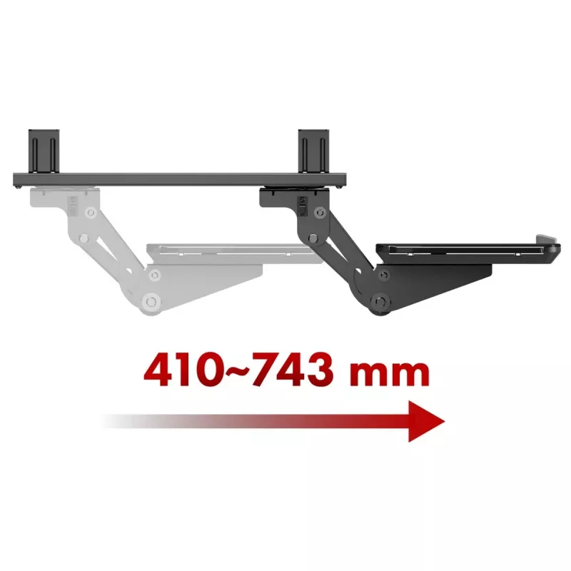 Maclean držiak klávesnice pod stôl, nastaviteľný, max. 5 kg, čierny, MC-156 B