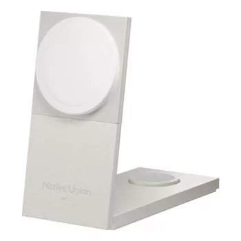 Bezdrôtová nabíjačka Native Union Rise 3‑In‑1 Qi2 — USB, 2 m kábel, svetlosivá (pieskovec)