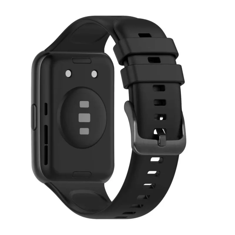 Silikónový náramok FIXED pre Huawei Watch Fit 2 – čierny, náhradný remienok mäkký flexibilný