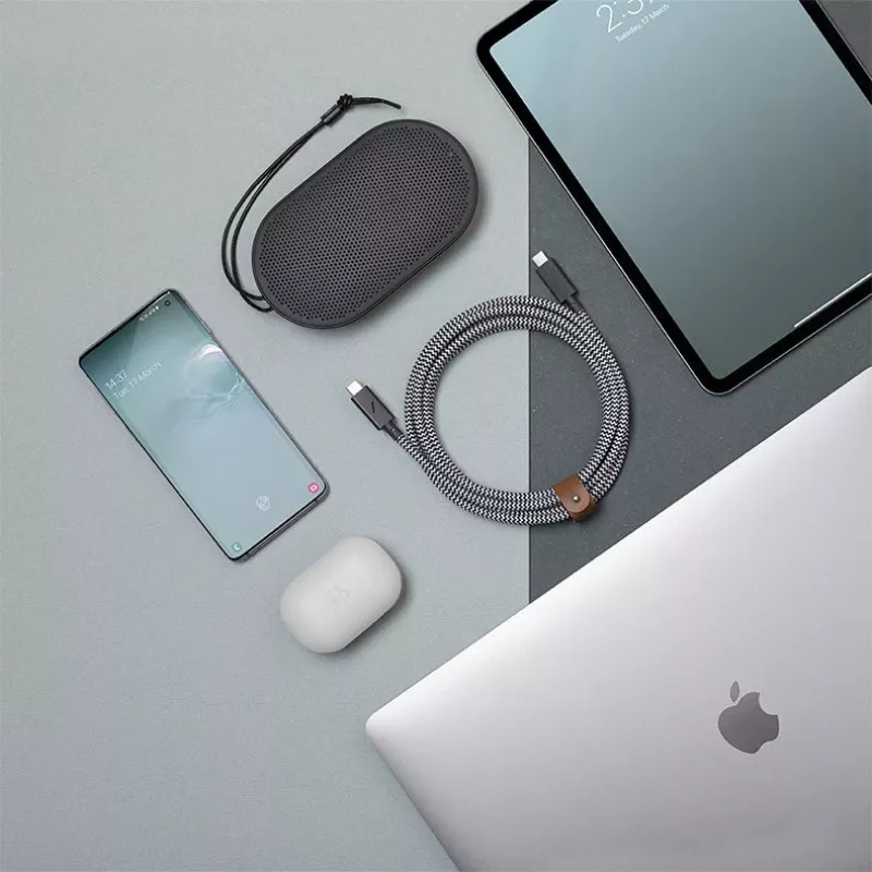 Kábel USB-C na USB-C Native Union Belt Kábel Pro 240W, 2,4 m, USB 2.0, 0,48 Gbit/s, zelený