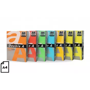 Farebný papier Double A, 80 g, A4, 100 listov, Rainbow 5, 5 farieb